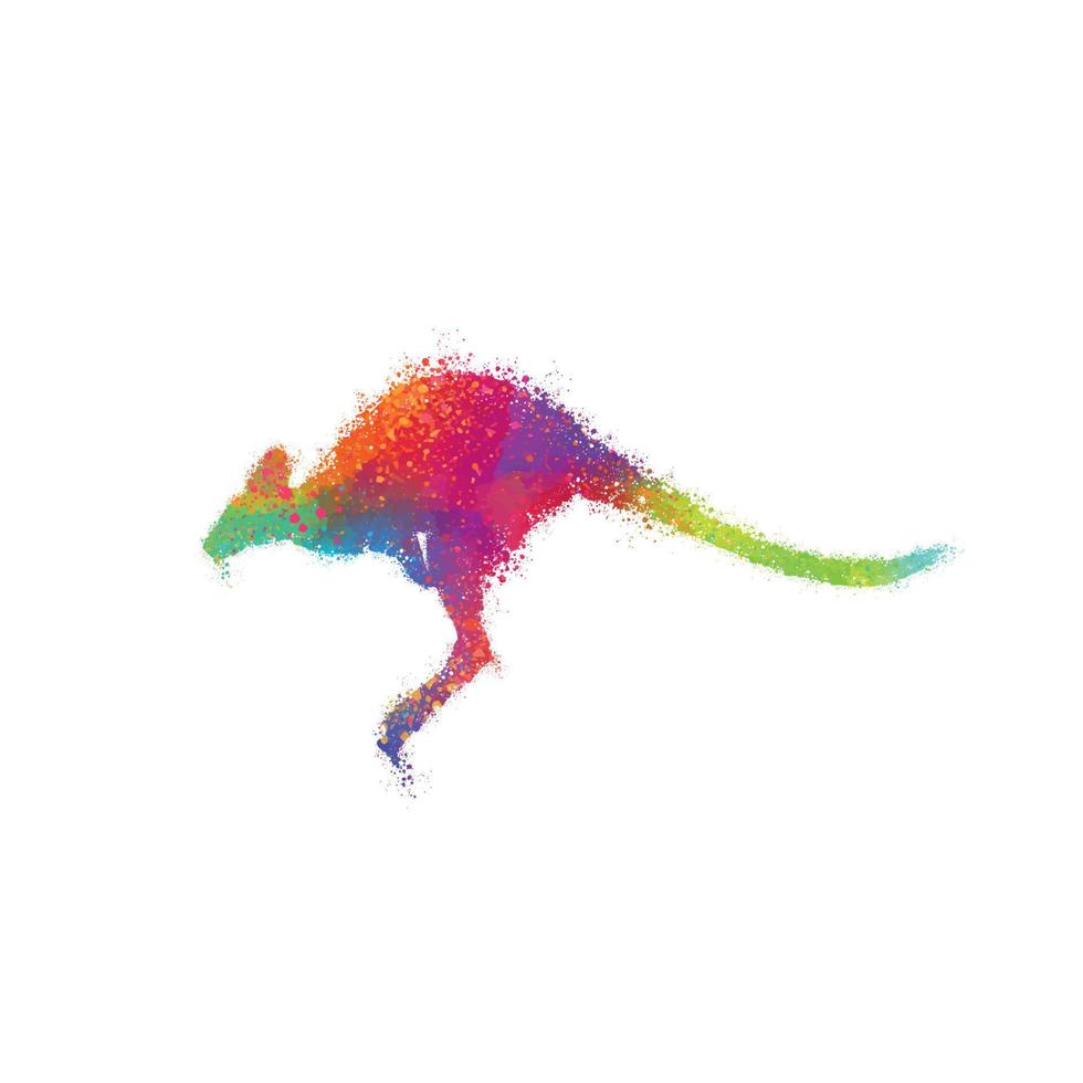 disegno della maglietta della stampa digitale di arte della parete dell'illustrazione del canguro vettore