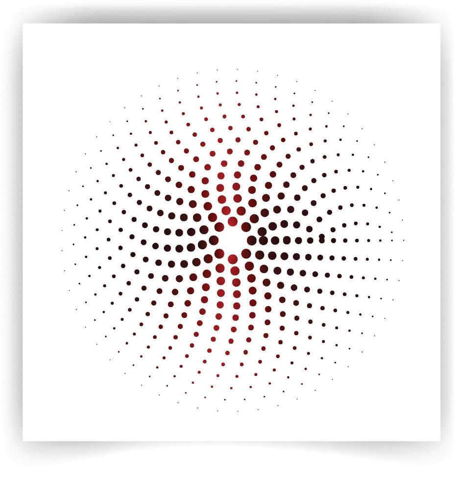 punto mezzitoni. motivo rotondo sbiadito. cerchio nero isolato su sfondo bianco. progettare stampe comiche. puntini dello schermo. gradazione di dissolvenza dei punti radiali per l'effetto di sovrapposizione. gradiente ad anello. illustrazione vettoriale