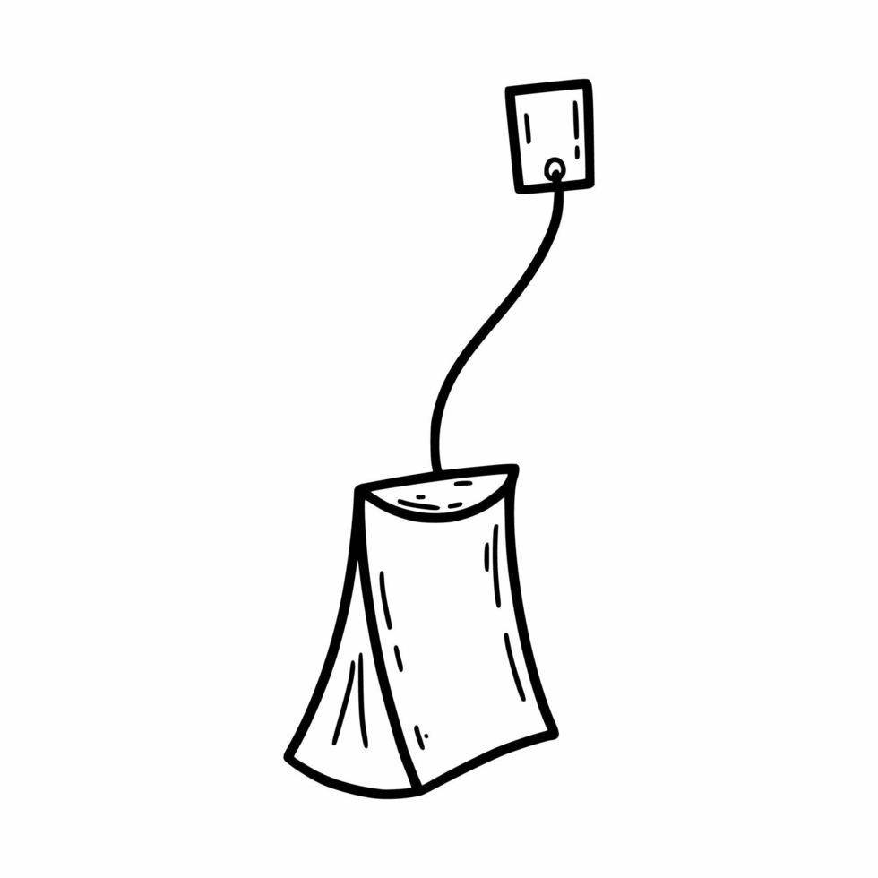 bustina di tè. illustrazione di doodle di vettore. schizzo. vettore