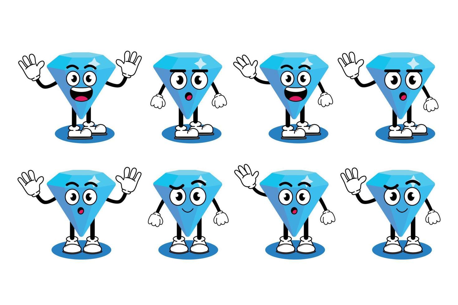 illustrazione grafica vettoriale personaggio dei cartoni animati del simpatico diamante mascotte con posa. adatto per l'illustrazione di libri per bambini e il design di elementi.