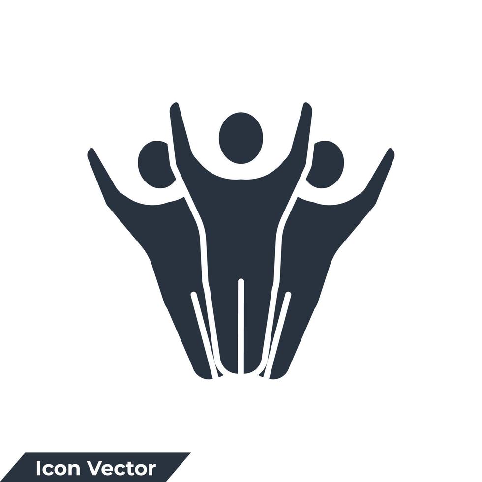 illustrazione vettoriale del logo dell'icona della squadra. modello di simbolo di persone per la raccolta di grafica e web design