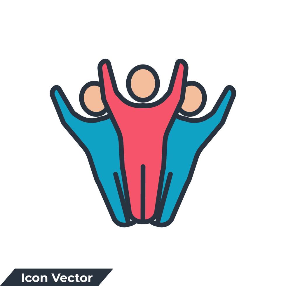 illustrazione vettoriale del logo dell'icona della squadra. modello di simbolo di persone per la raccolta di grafica e web design