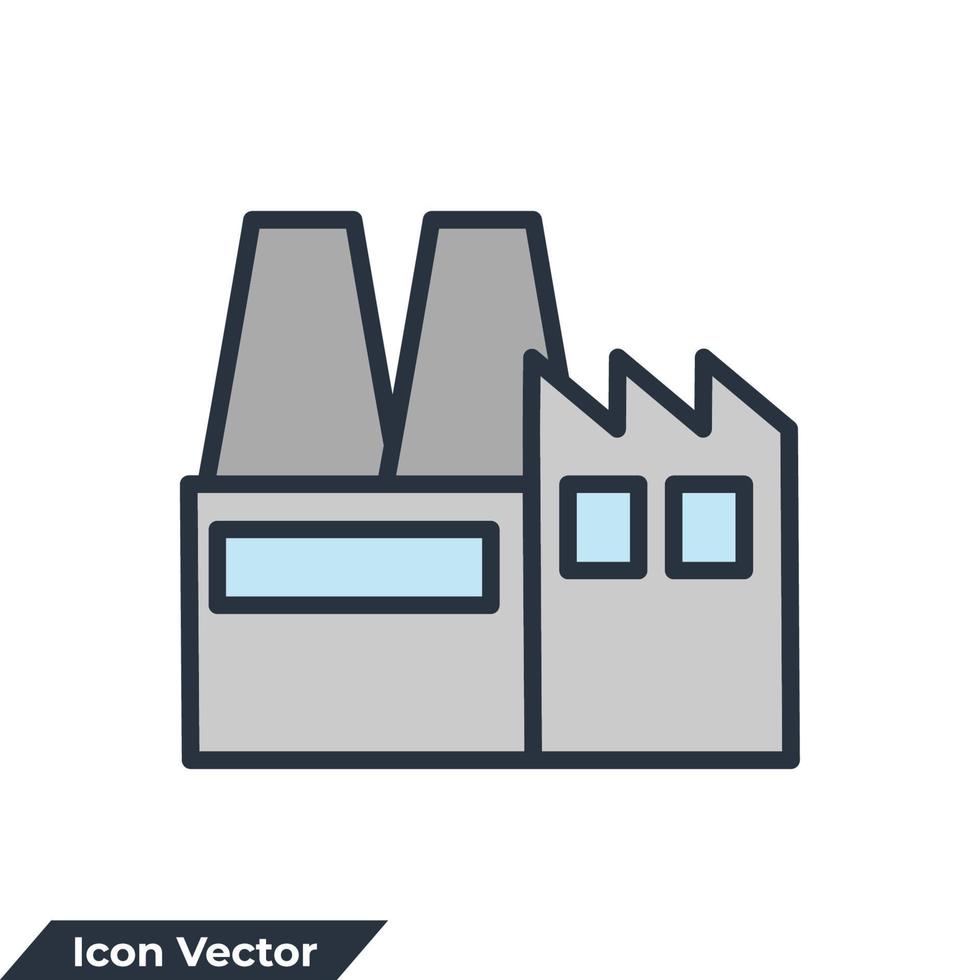 illustrazione vettoriale del logo dell'icona industriale. modello di simbolo di fabbrica di edifici per la raccolta di grafica e web design