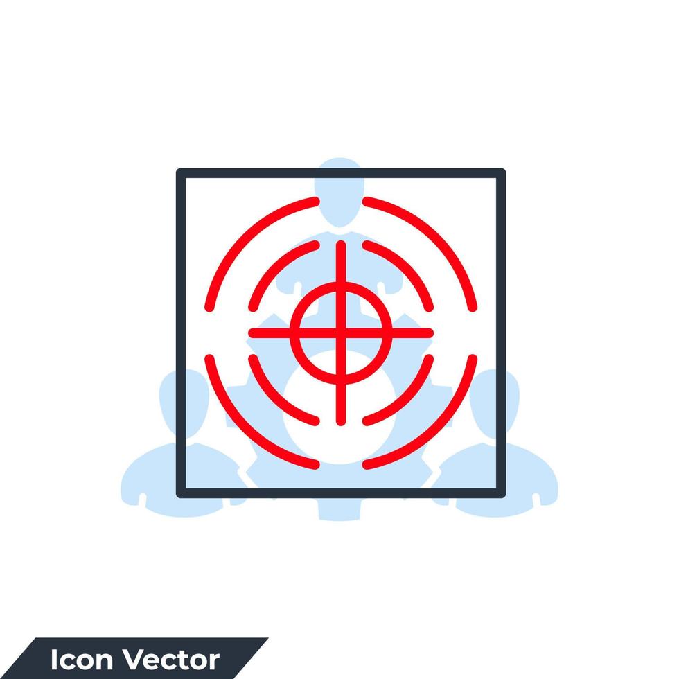illustrazione vettoriale del logo dell'icona di precisione. modello di simbolo di destinazione per la raccolta di grafica e web design