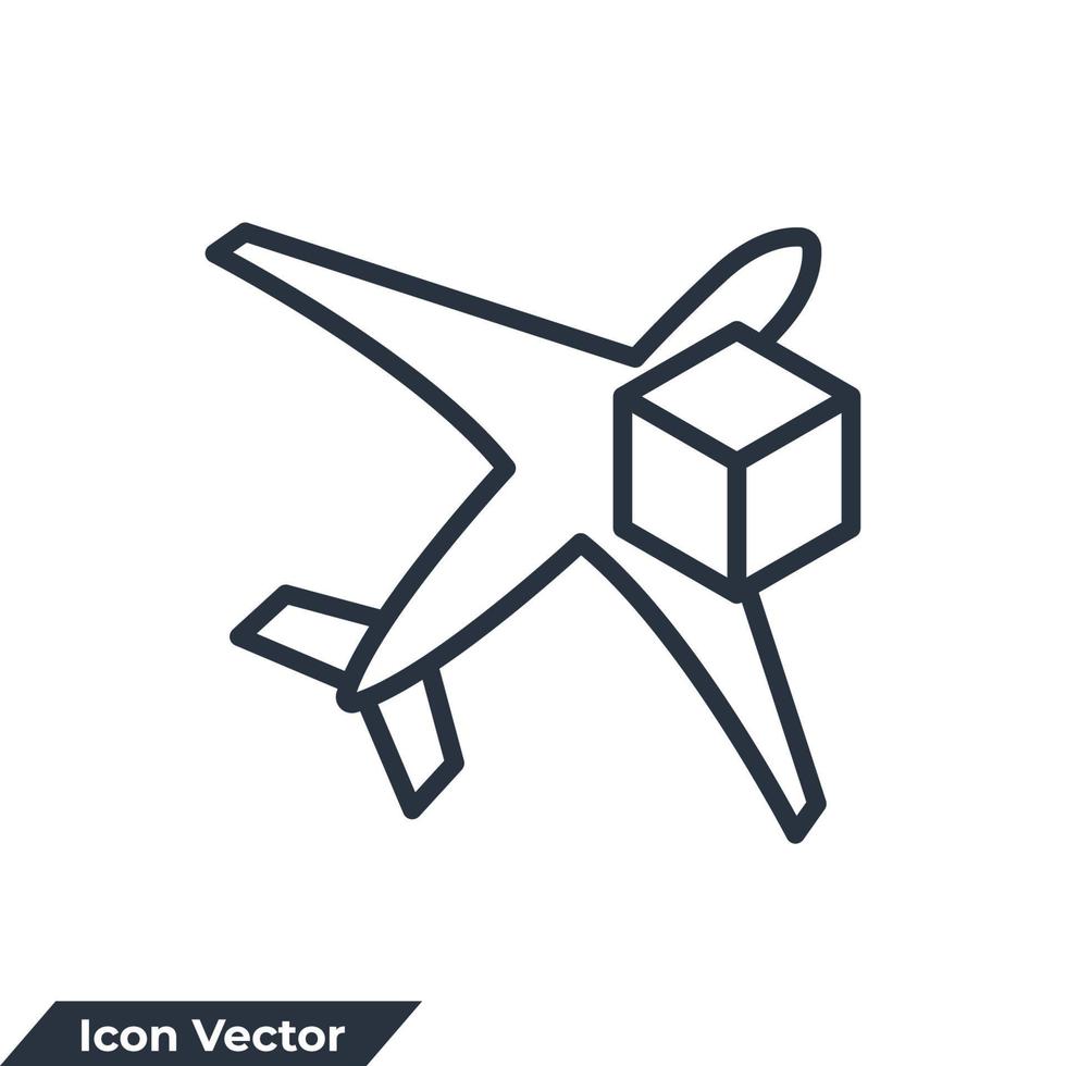 illustrazione vettoriale del logo dell'icona del trasporto aereo. modello di simbolo del servizio di consegna internazionale per la raccolta di grafica e web design