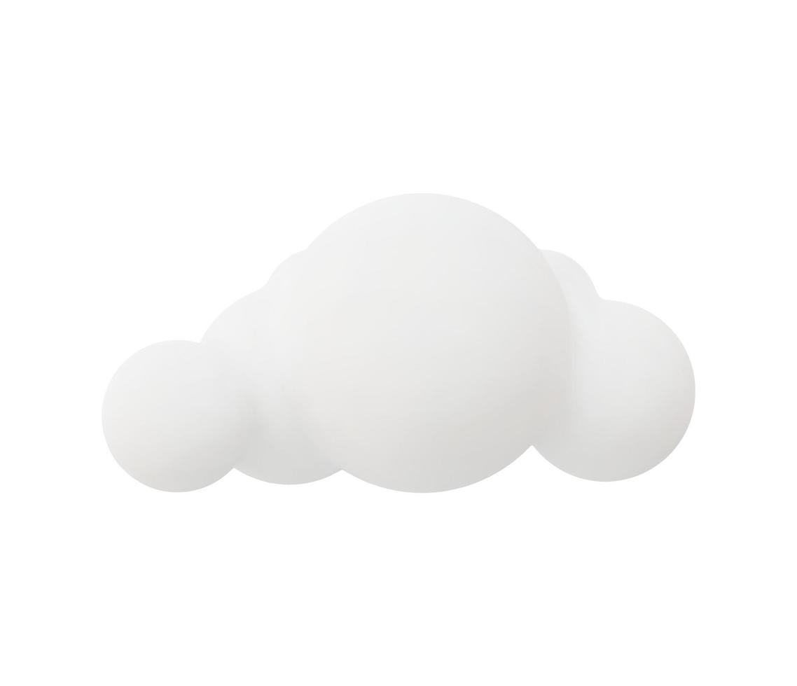 Illustrazione vettoriale 3d realistica dell'icona della nuvola