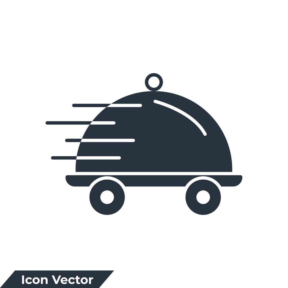 illustrazione vettoriale del logo dell'icona di consegna cibo. modello di simbolo di cibo a consegna rapida per la raccolta di grafica e web design