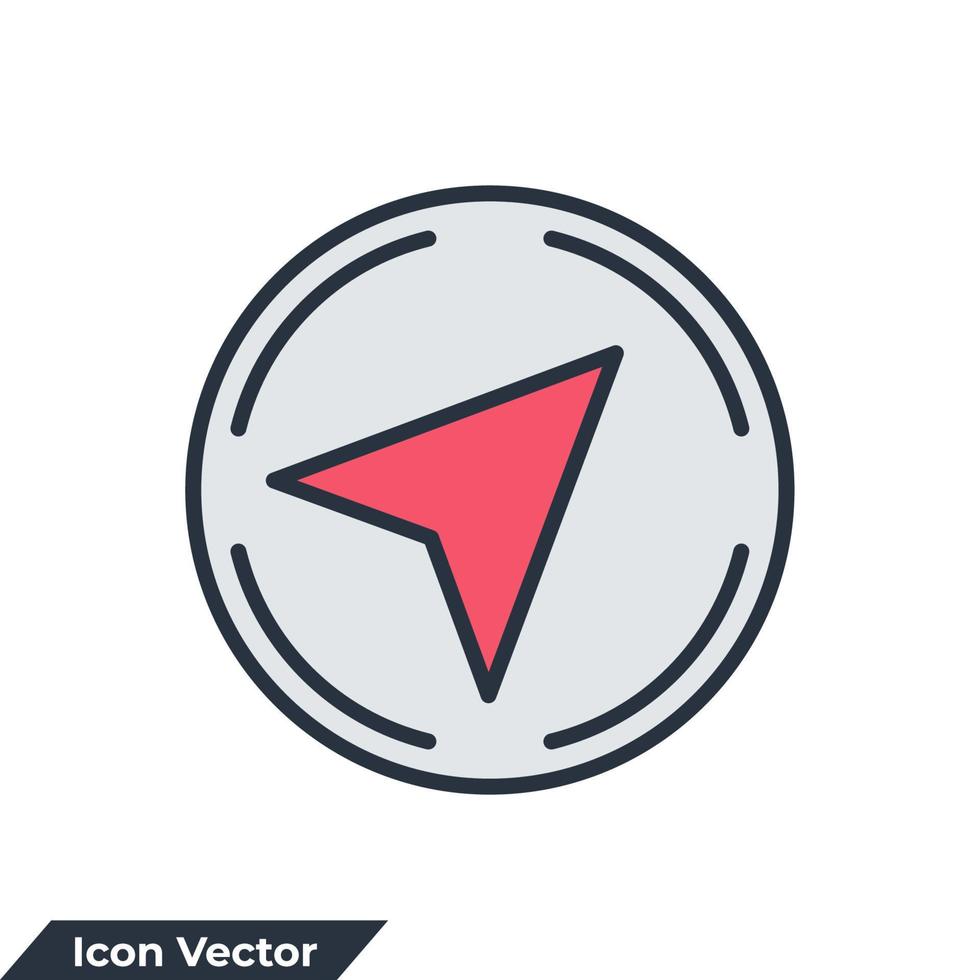 illustrazione vettoriale del logo dell'icona di navigazione. modello di simbolo della bussola per la raccolta di grafica e web design