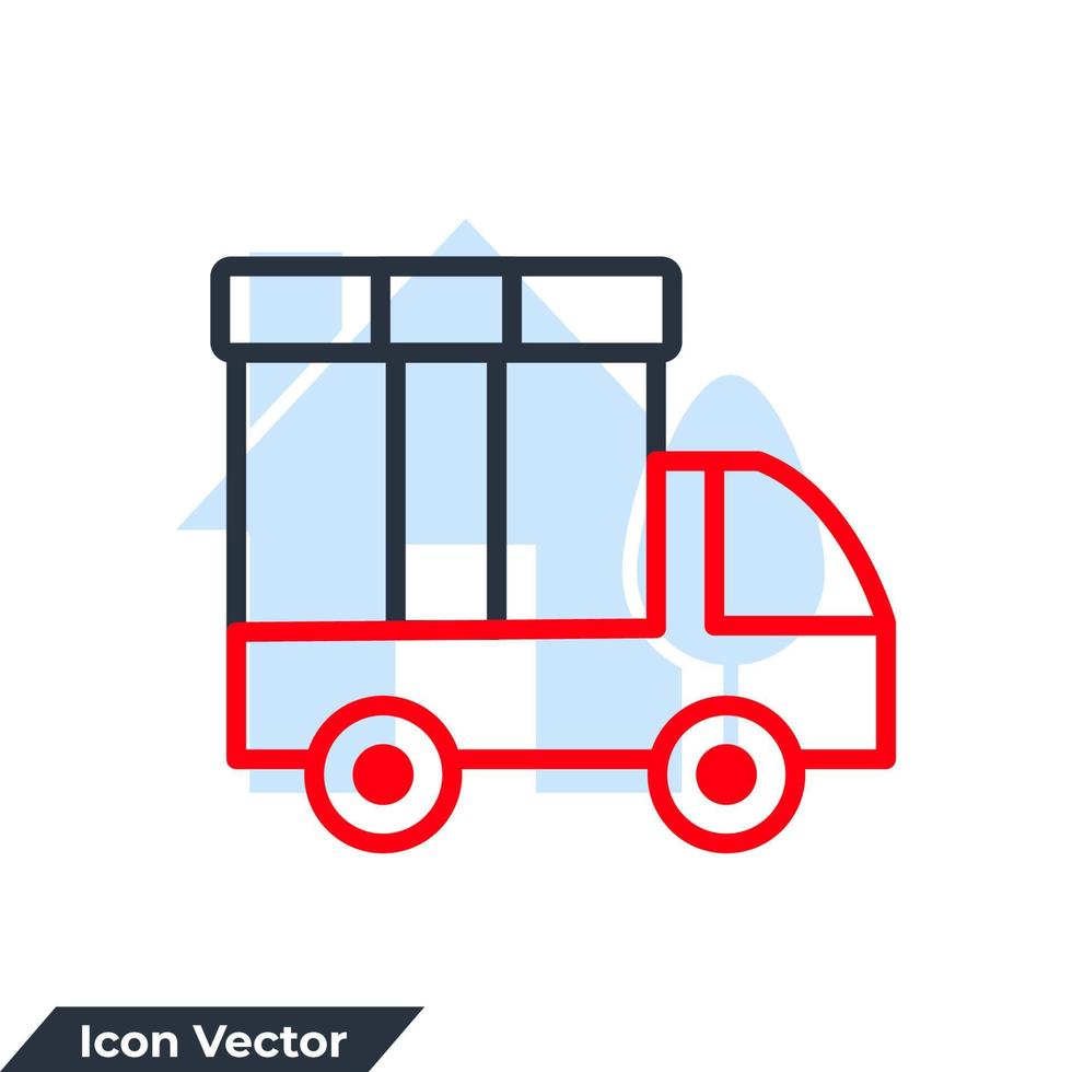 illustrazione vettoriale del logo dell'icona del camion di consegna veloce. modello di simbolo di spedizione veloce per la raccolta di grafica e web design