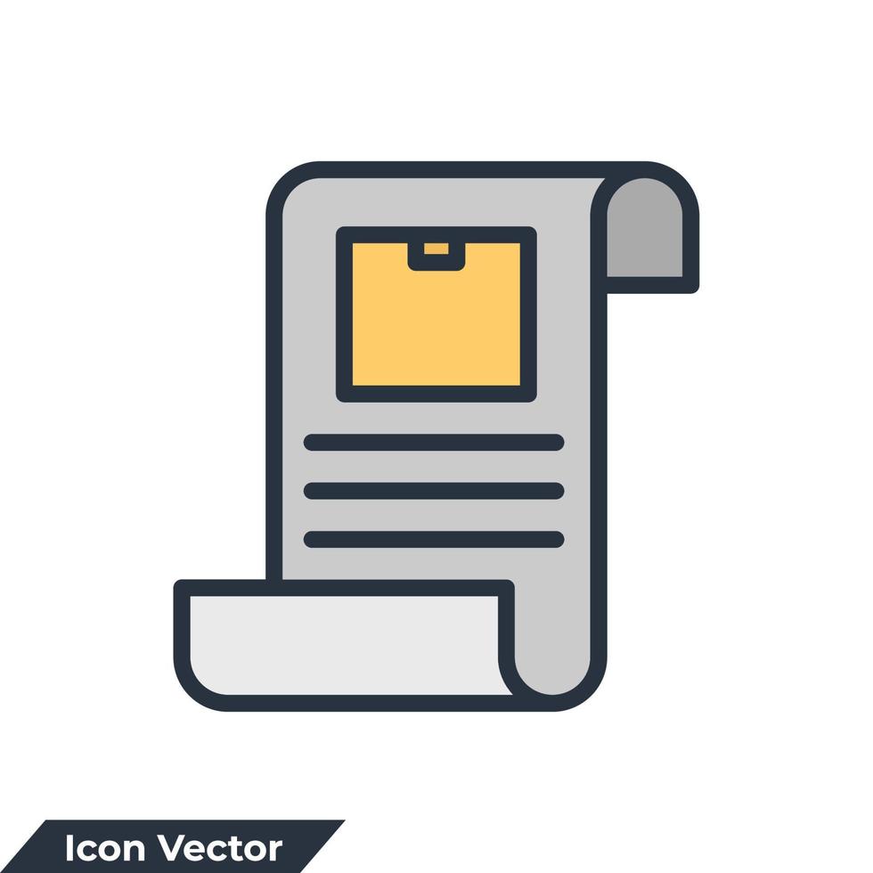 illustrazione vettoriale del logo dell'icona della fattura. modello di simbolo di pagamento fattura per la raccolta di grafica e web design