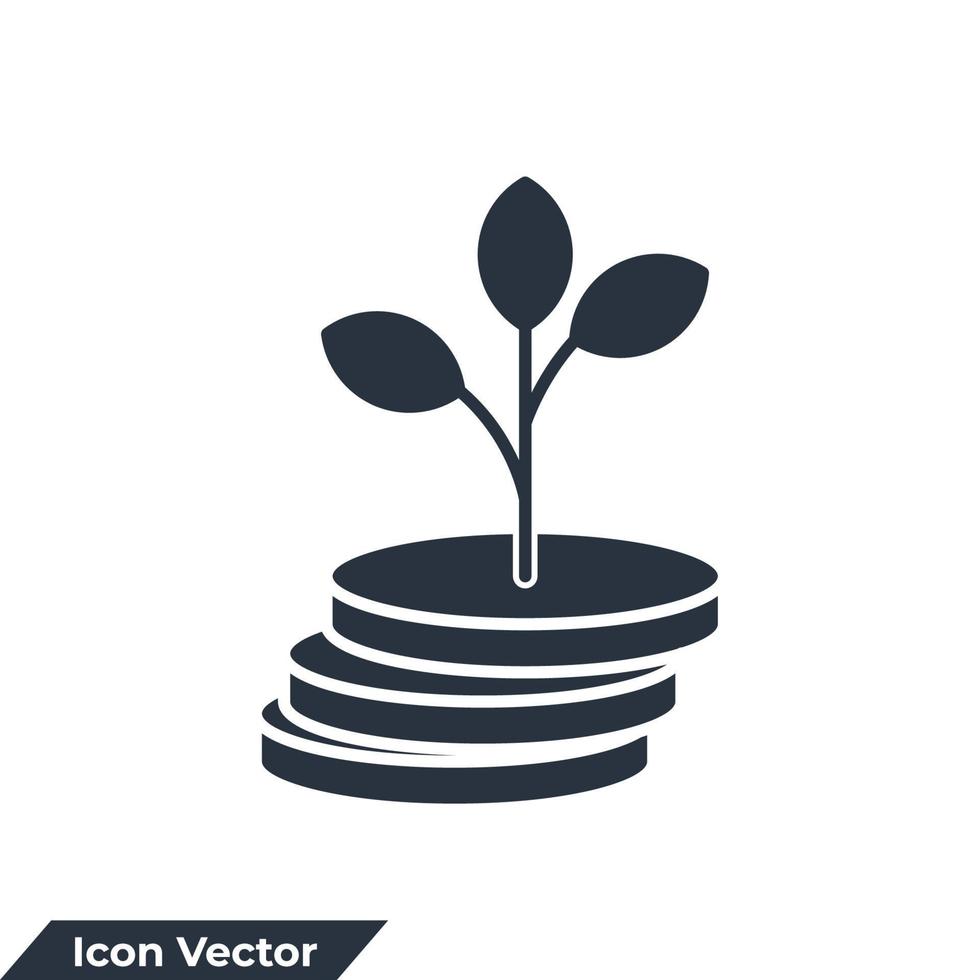 illustrazione vettoriale del logo dell'icona di finanziamento. reddito passivo e modello di simbolo di denaro in crescita per la raccolta di grafica e web design