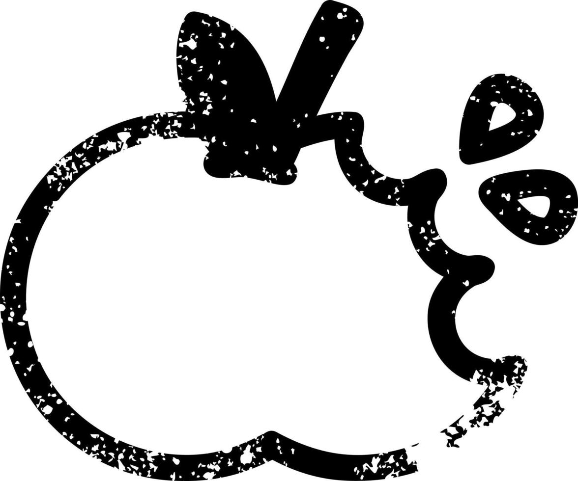 icona di mela morsicata vettore