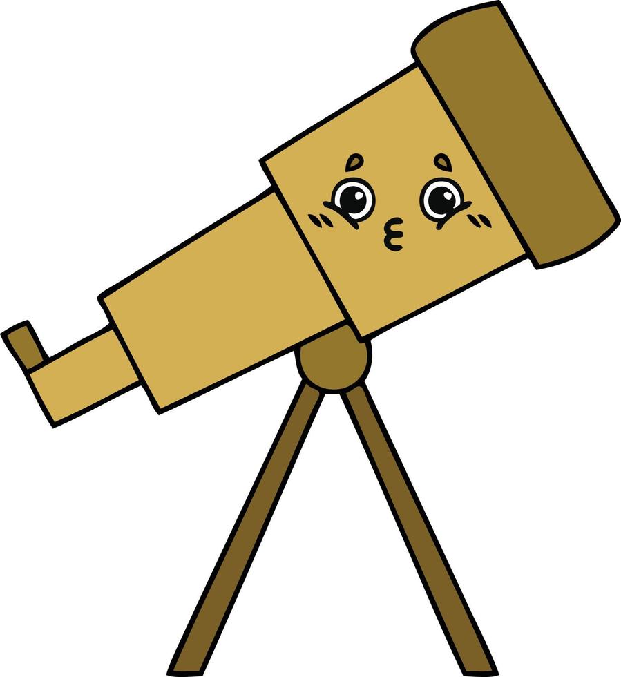 telescopio simpatico cartone animato vettore