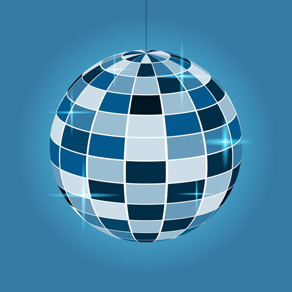 palla da discoteca. elemento a specchio per la progettazione di discoteche e piste da ballo. 3d. illustrazione vettoriale