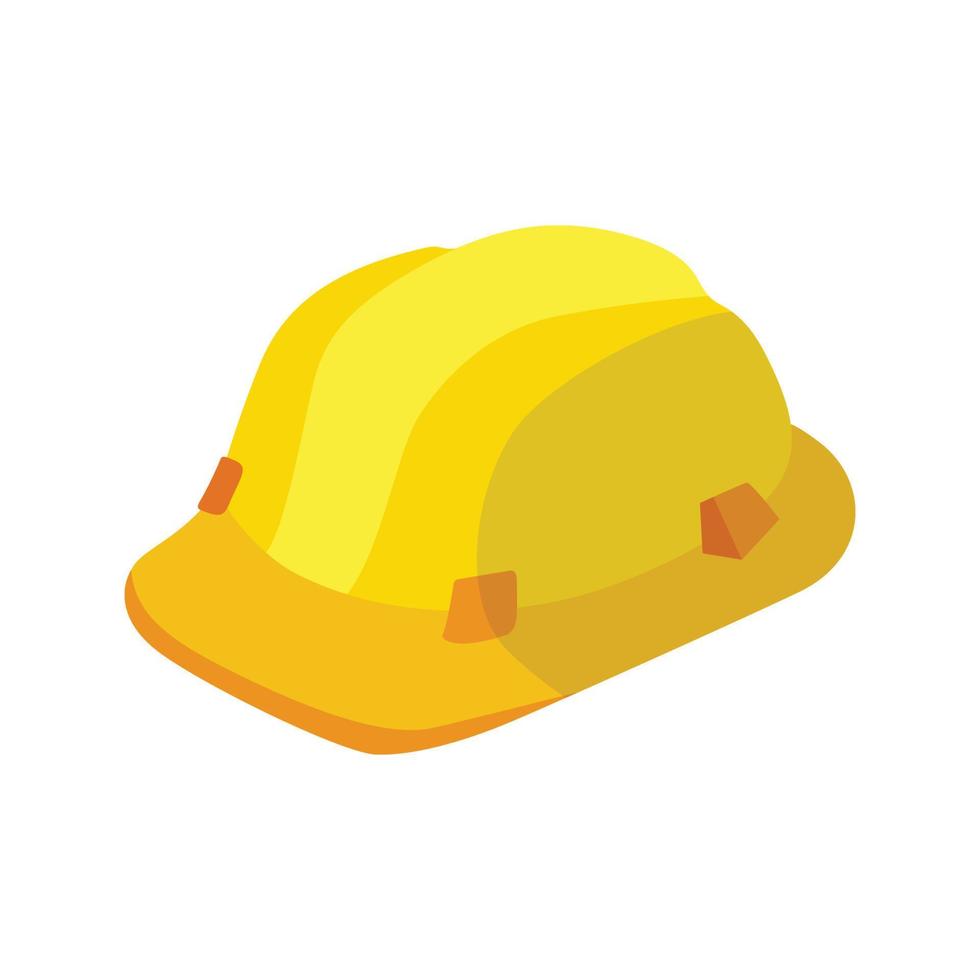 casco da costruzione o casco da progetto in un colore giallo brillante. un'illustrazione di design piatto vettore