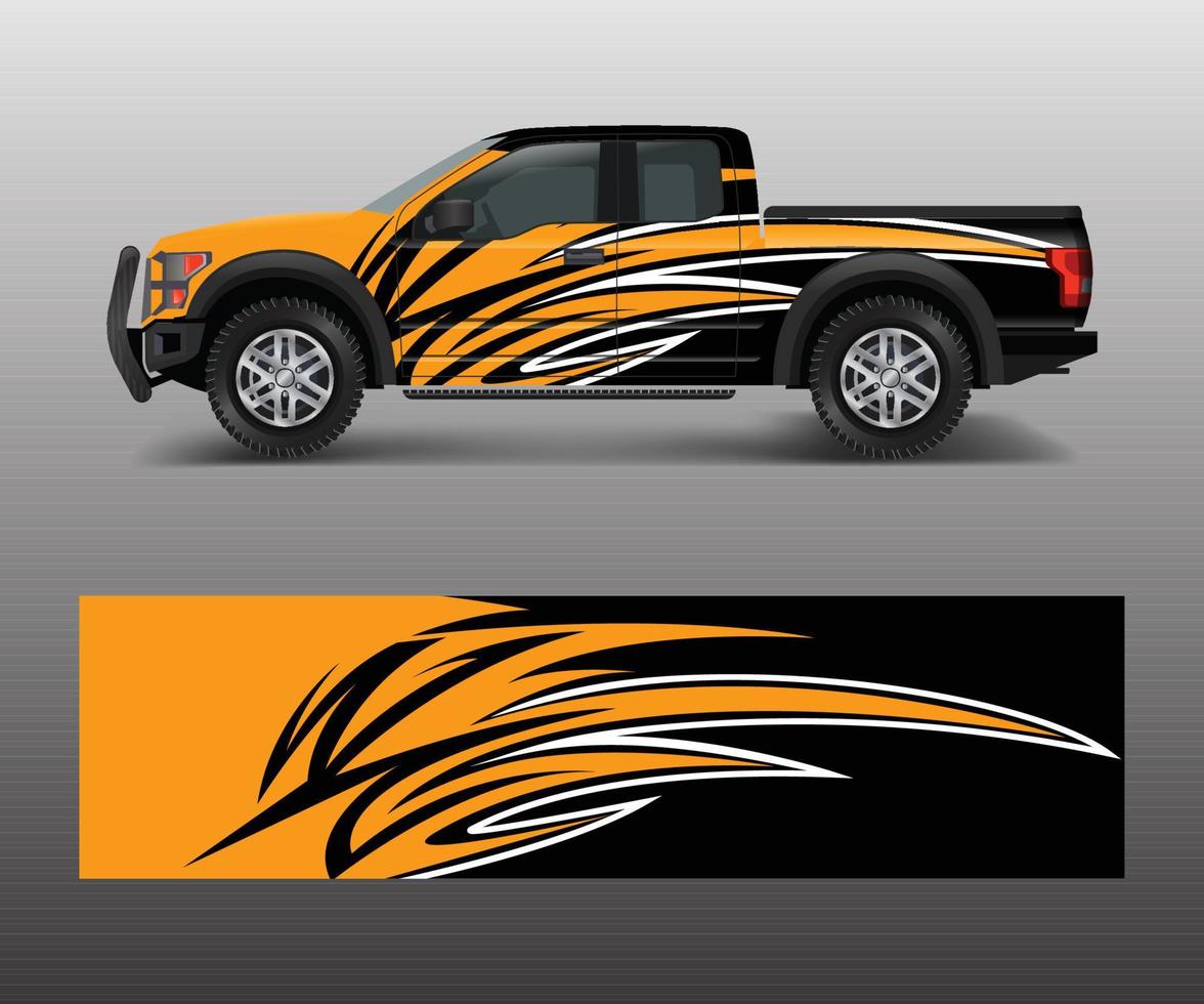 design grafico astratto e moderno per adesivi per il marchio e l'involucro di camion e veicoli vettore
