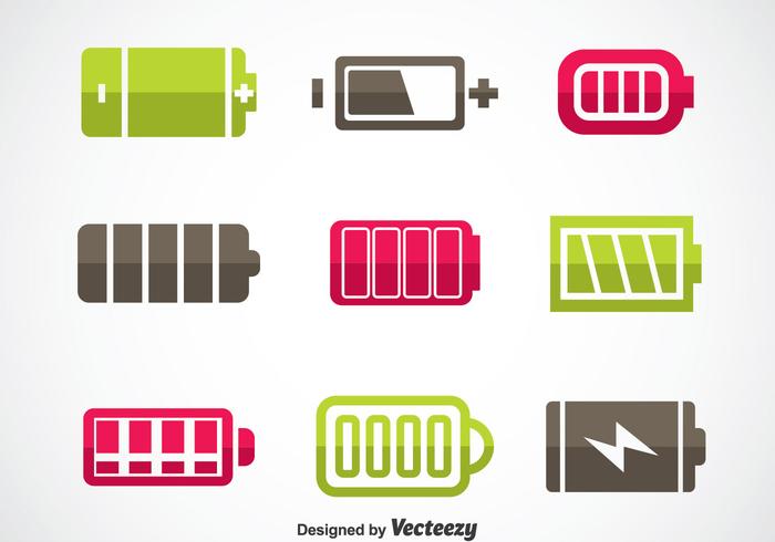 Set di icone della batteria del telefono vettore