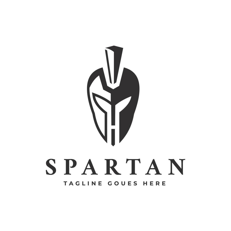 semplice logo vettoriale creativo spartano logo design a forma di lettera h. simbolo, modello.