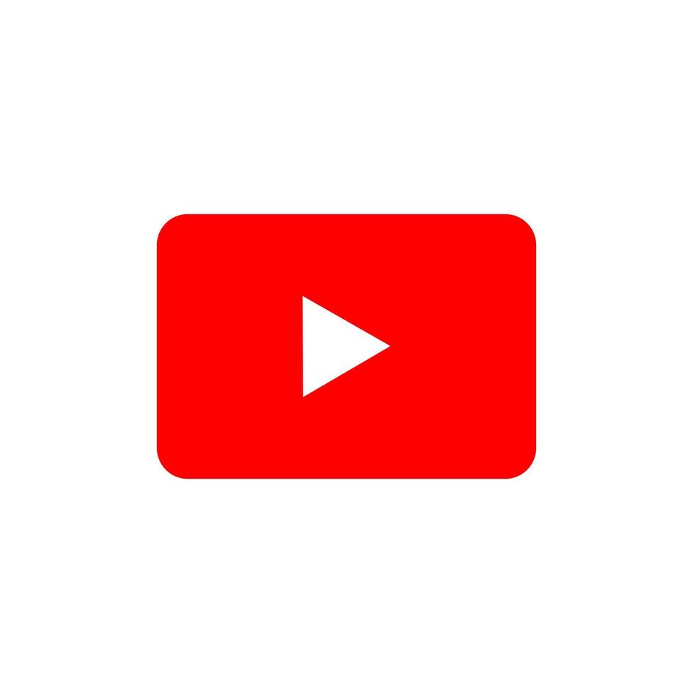 logo di YouTube in colore rosso per il pulsante di riproduzione vettore