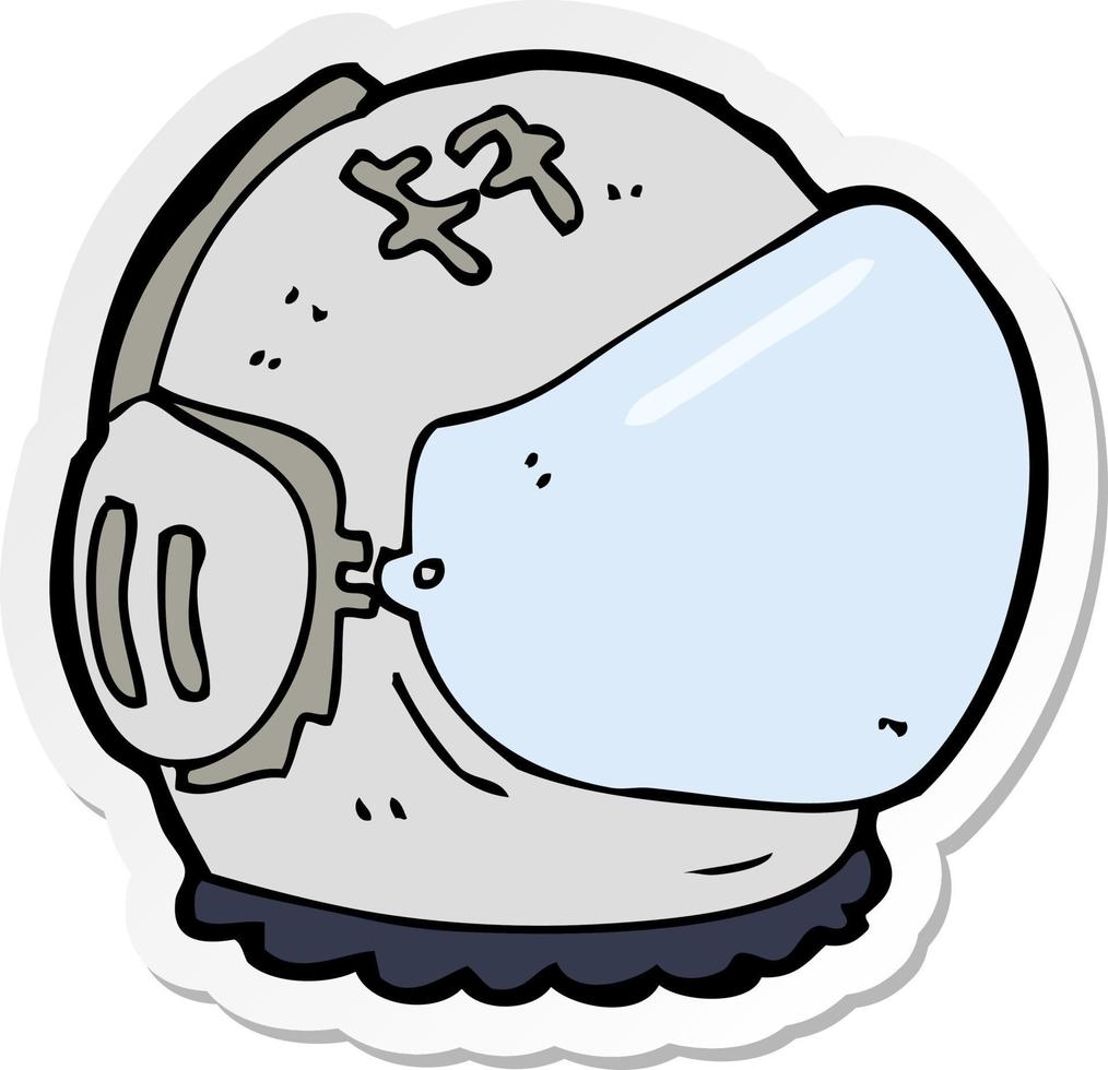 adesivo di un casco da astronauta cartone animato vettore