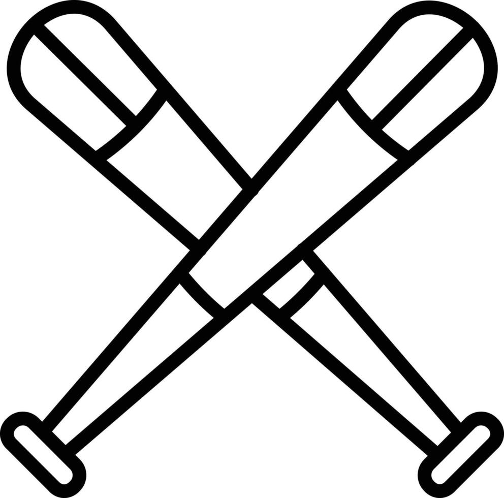 icona della linea della mazza da baseball vettore