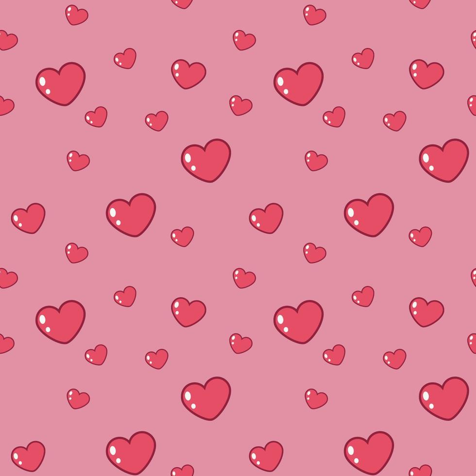 cuore rosa senza cuciture, su sfondo bianco. amore, san valentino. illustrazione vettoriale