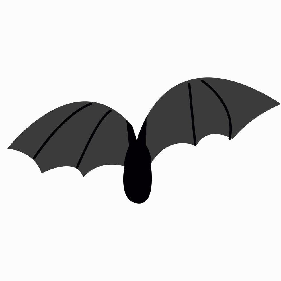 illustrazione vettoriale di un pipistrello nero volante con grandi ali, halloween.