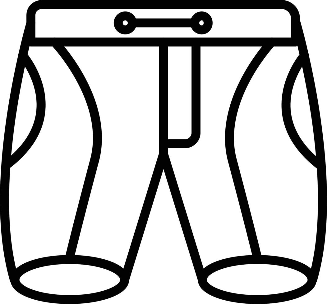 icona della linea di pantaloncini vettore
