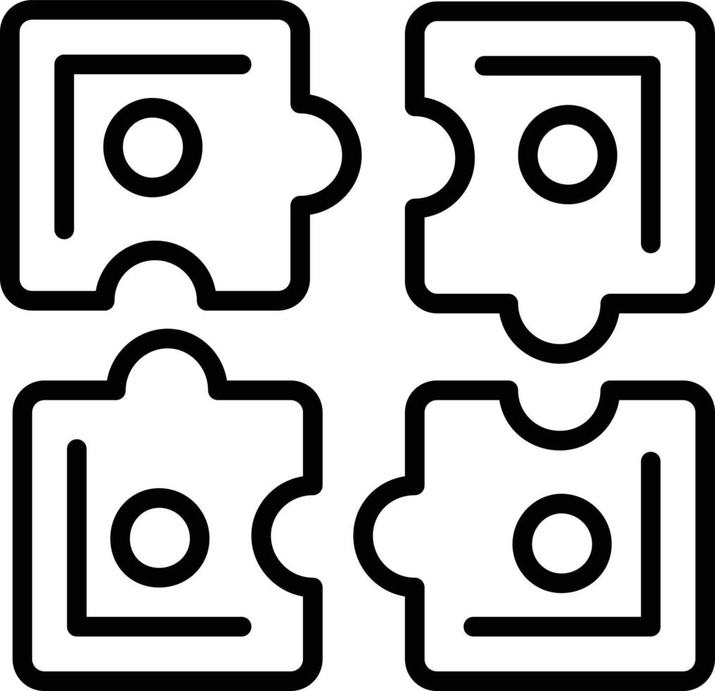 icona della linea di puzzle vettore