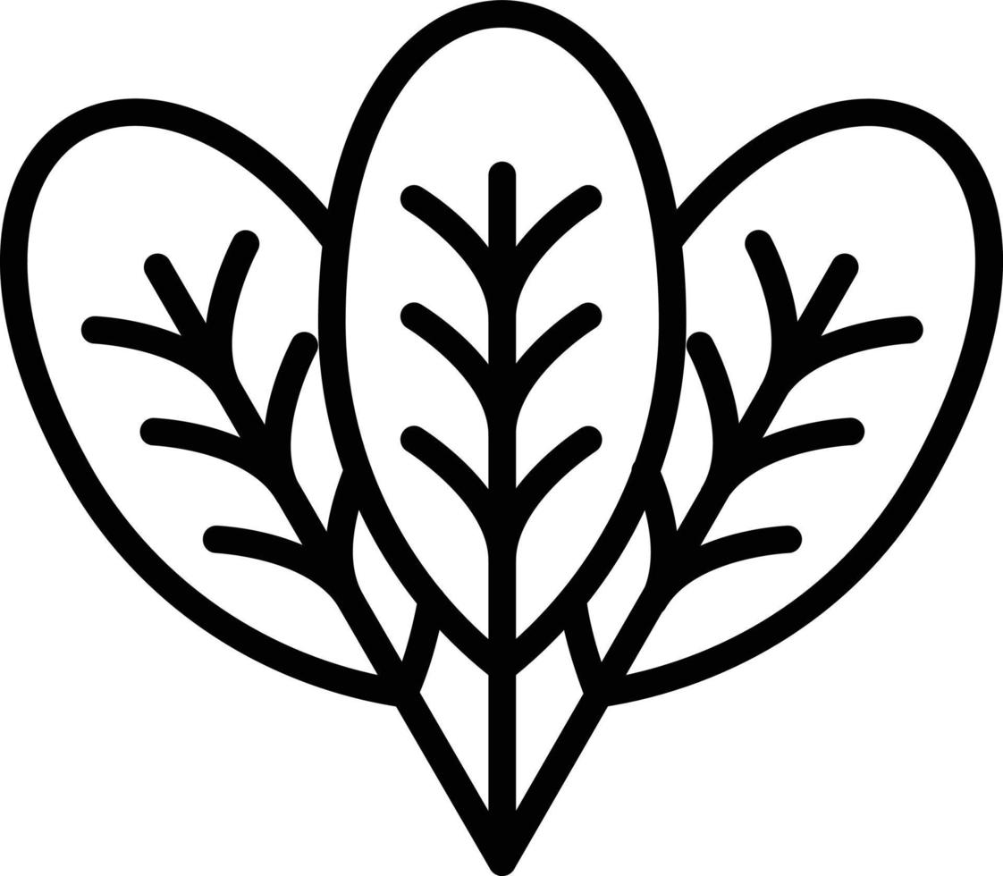 icona della linea di spinaci vettore