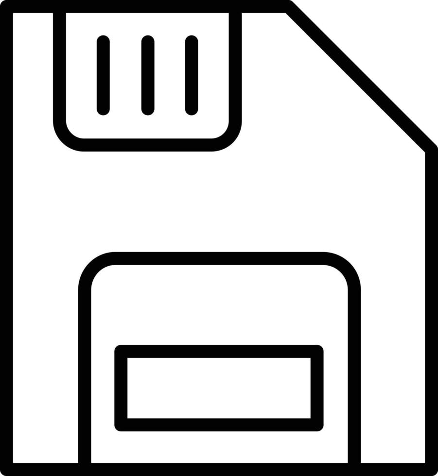 icona della linea del floppy disk vettore