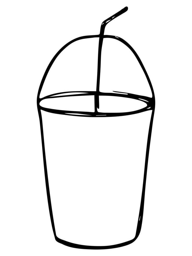 carina tazza d'acqua, frullato, succo di frutta o soda. bevanda illustrazione. semplice clipar per cocktail vettore