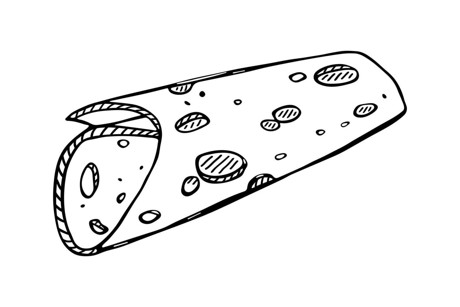 parti e fette di formaggio disegnate a mano isolate su sfondo bianco. icona di formaggio. clipart di formaggio vettoriale