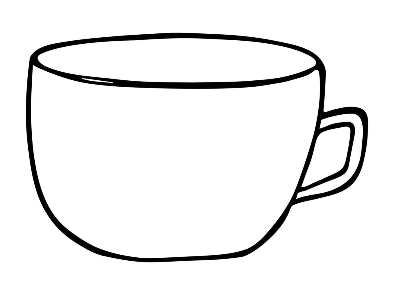 illustrazione carina di una tazza di tè o caffè. clipart tazza semplice. scarabocchio casa accogliente vettore