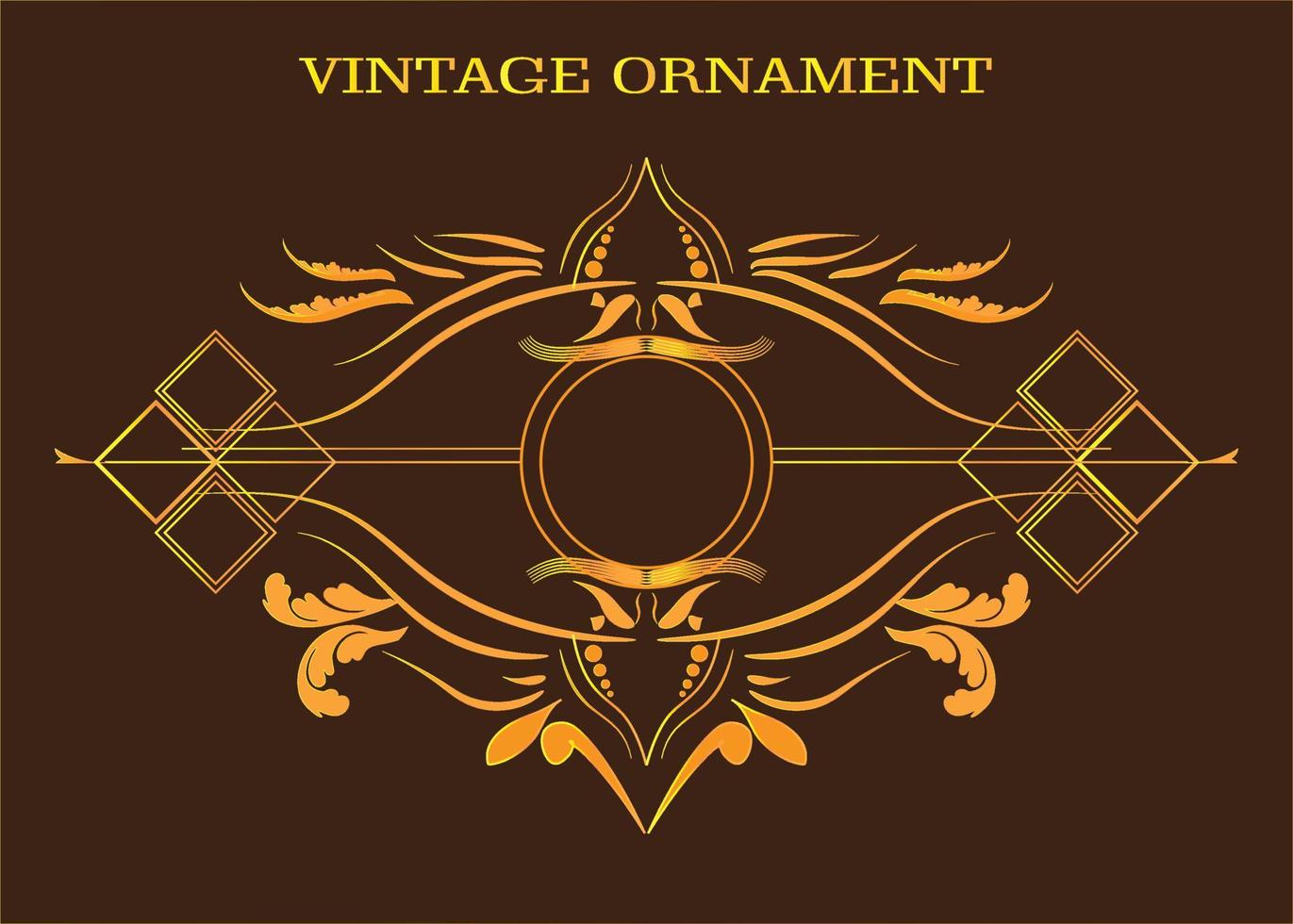 ornamento creativo vintage in oro per partecipazione di nozze e design del logo vettore