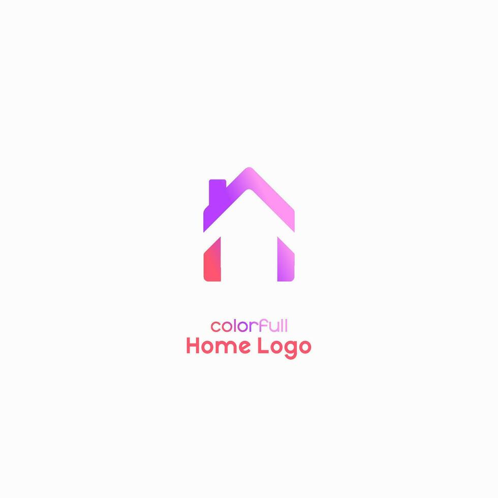 logo creativo per la casa che dettaglia i colori con l'illustrazione e il vettore puliti dello sfondo