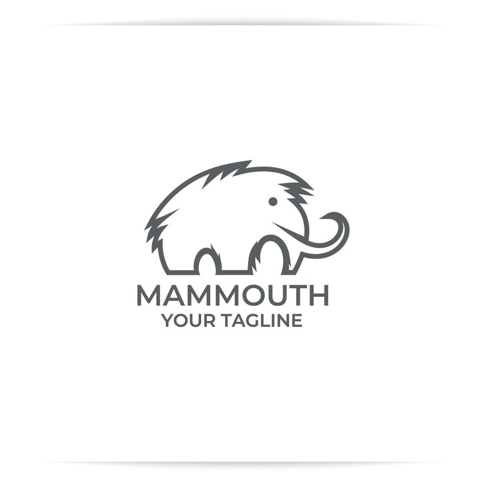 logo design mammut linea vettoriale