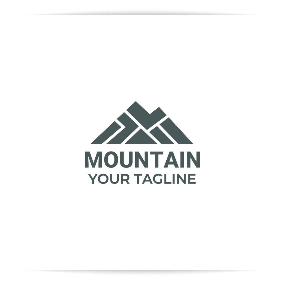 logo design lettera m per vettore di montagna