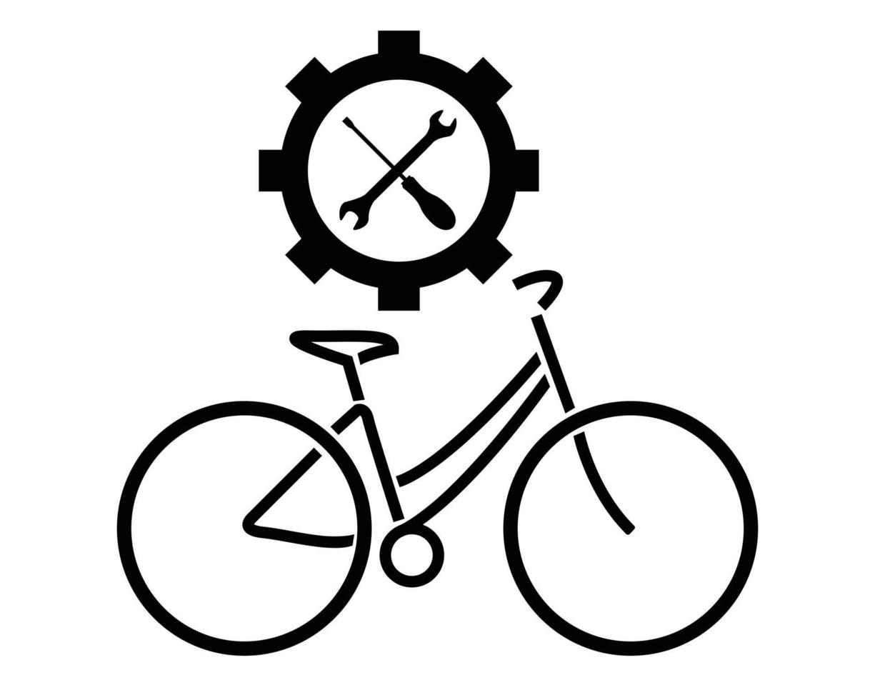 vettore di logo di riparazione di biciclette
