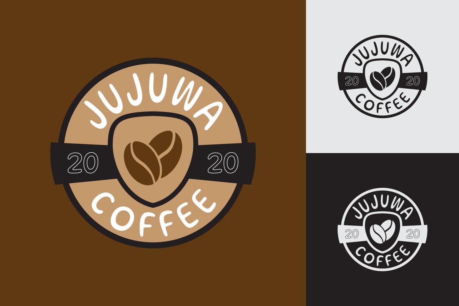 logo di chicchi di caffè jujuwa logo di caffetteria e caffetteria vettore