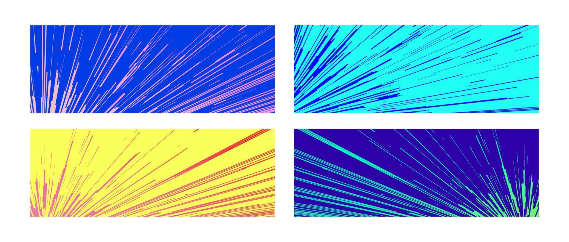 strisce colorate di linee di velocità dei fumetti vettore