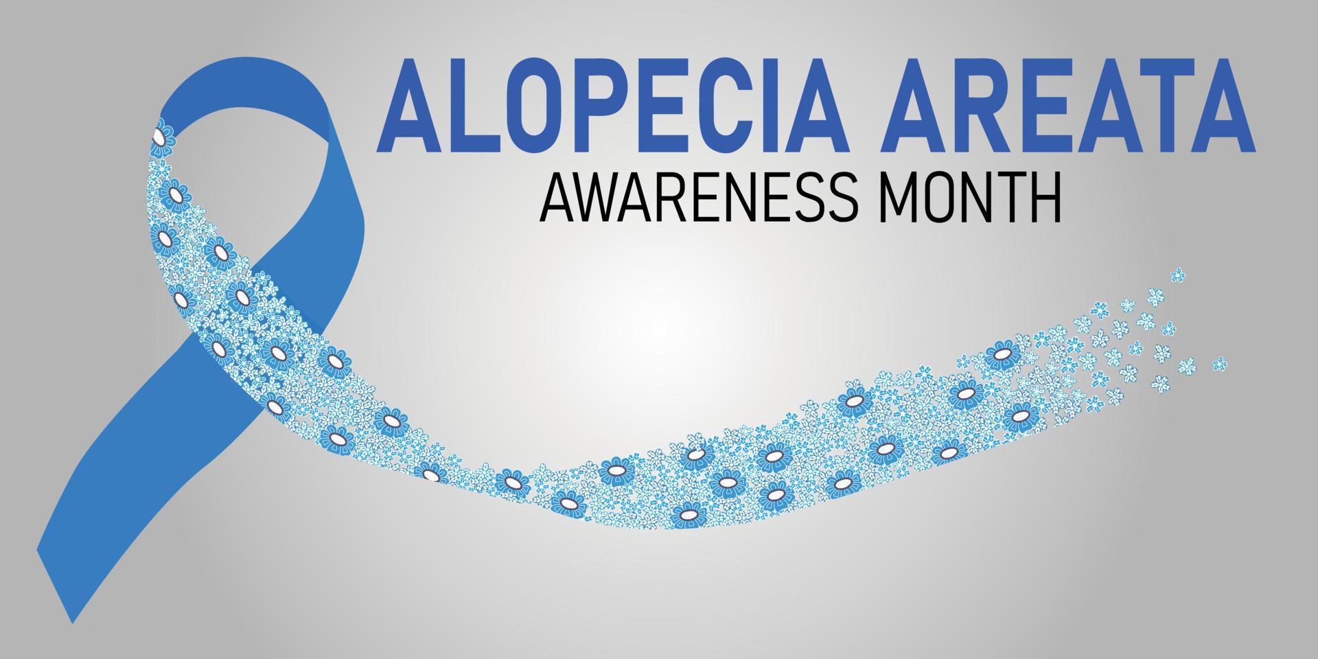 banner del mese di sensibilizzazione dell'alopecia areata vettore