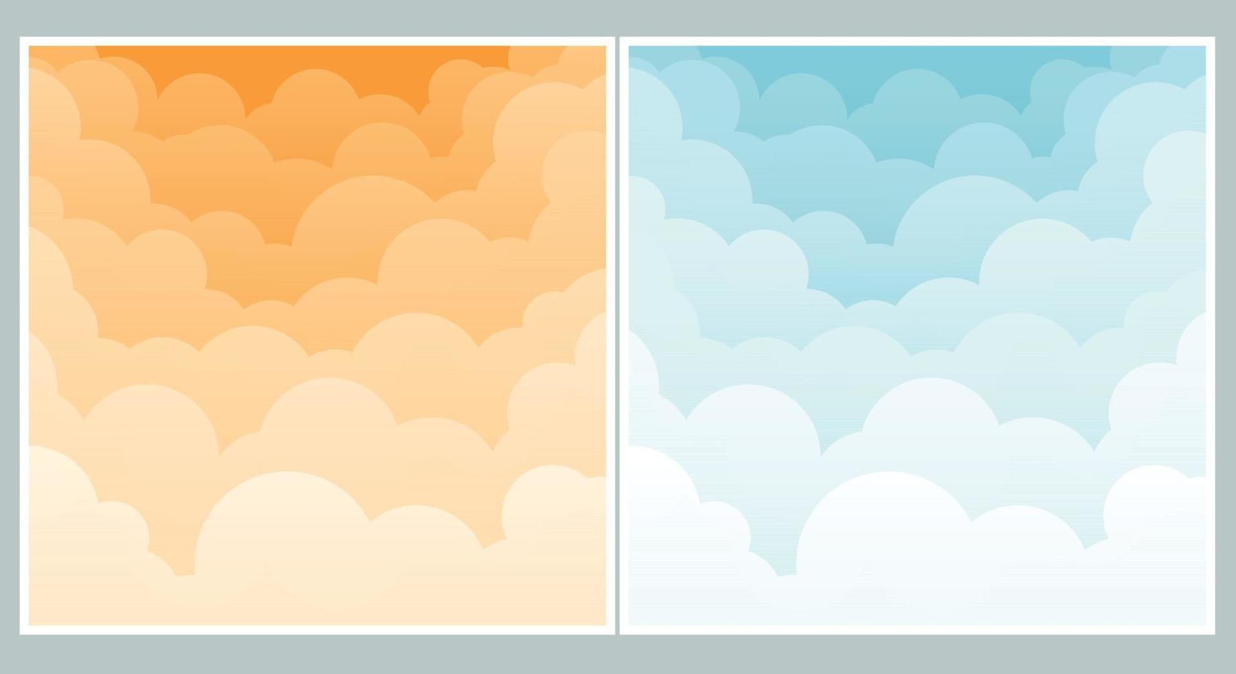sfondo di cielo e nuvole. design elegante con poster piatto, volantini, cartoline, banner web. oggetto isolato. illustrazione vettoriale. vettore