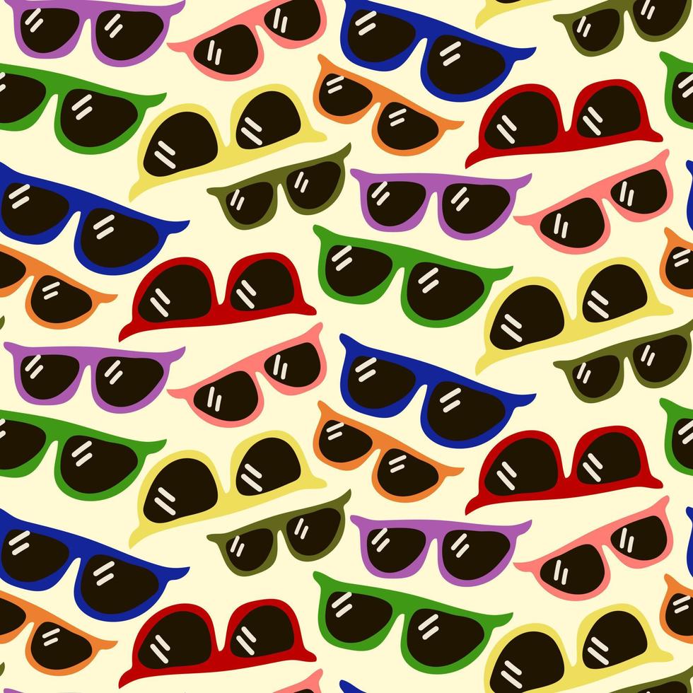 un modello di occhiali da sole di diversi colori. illustrazione per bambini. stampa, tessile, stampa. vettore
