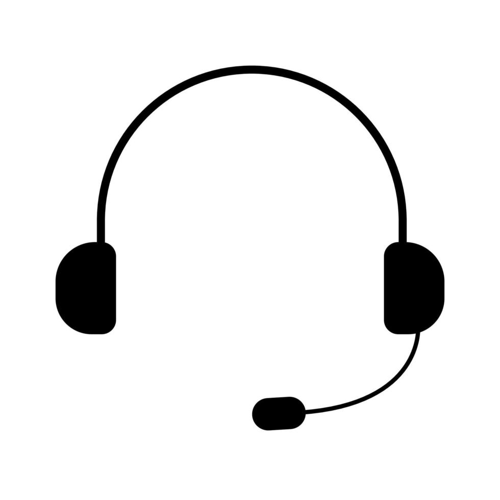 cuffia con icona microfono su sfondo bianco. simbolo per sito Web, computer, cellulare e servizio clienti. illustrazione vettoriale. eps 10. vettore