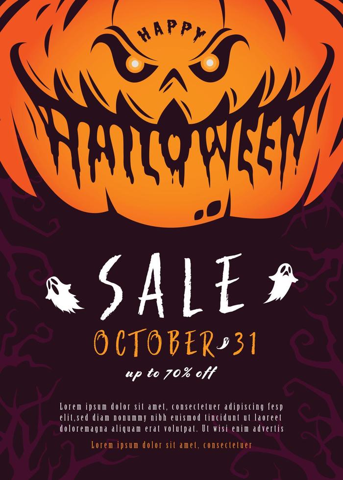 banner di vendita di halloween vettore