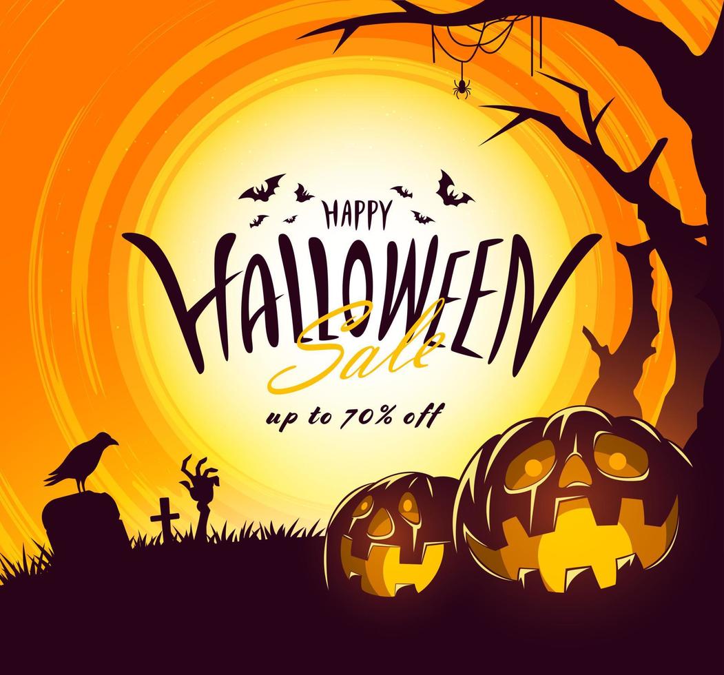 banner di vendita di halloween vettore