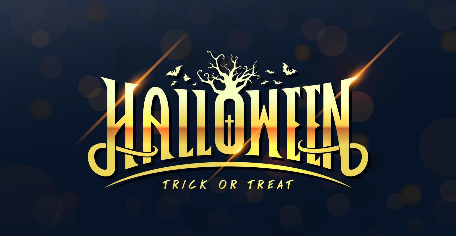 banner di testo felice halloween vettore