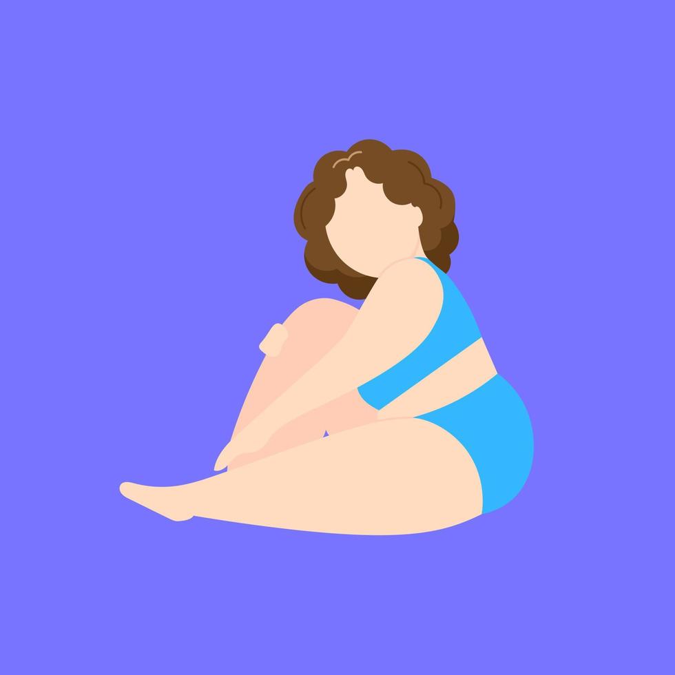 bella figura femminile. modello di progettazione del logo vettoriale e illustrazione in semplice stile lineare minimale - emblema positivo del corpo, distintivo astratto per designer di lingerie e negozio di costumi da bagno, cosmetologia, massa