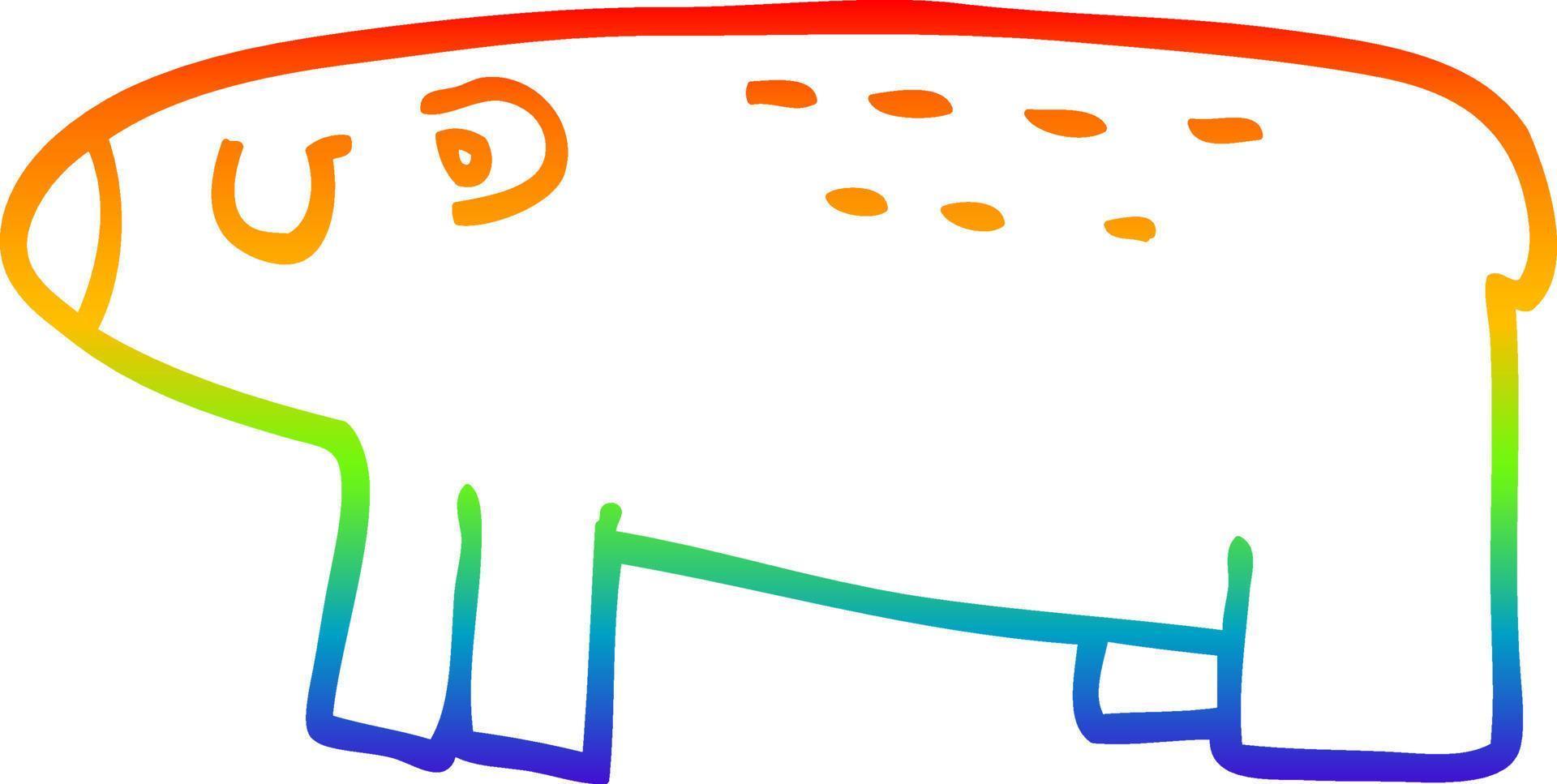 arcobaleno gradiente di disegno a tratteggio cartone animato orso polare vettore